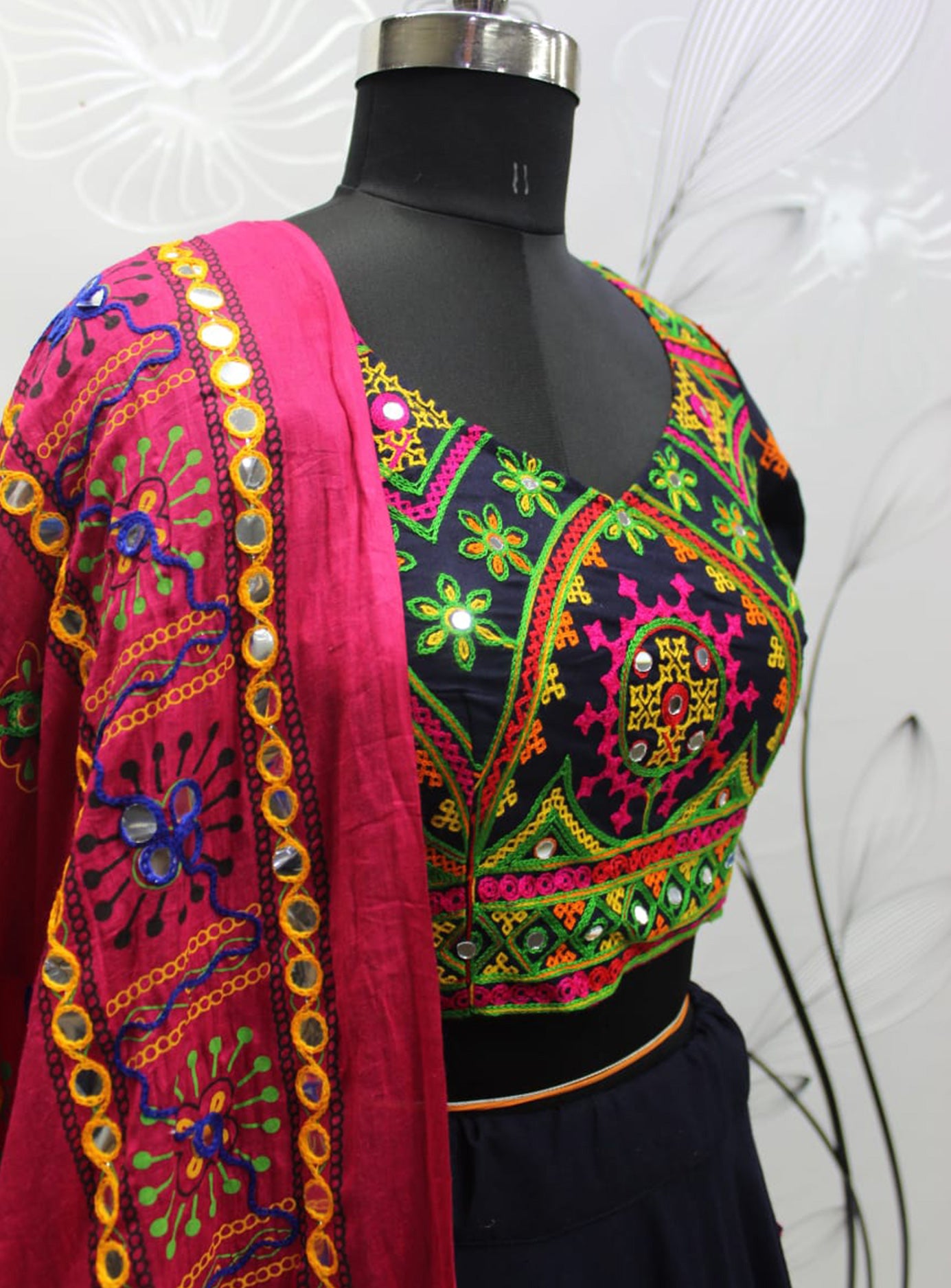 NAVY PINK 3 PIECE LEHENGA SET