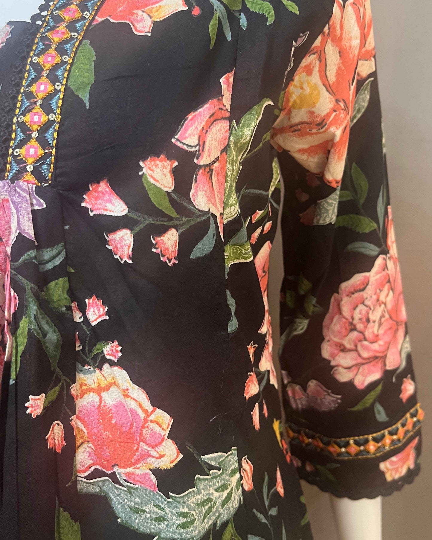 Floral 3 piece Anarkali suit