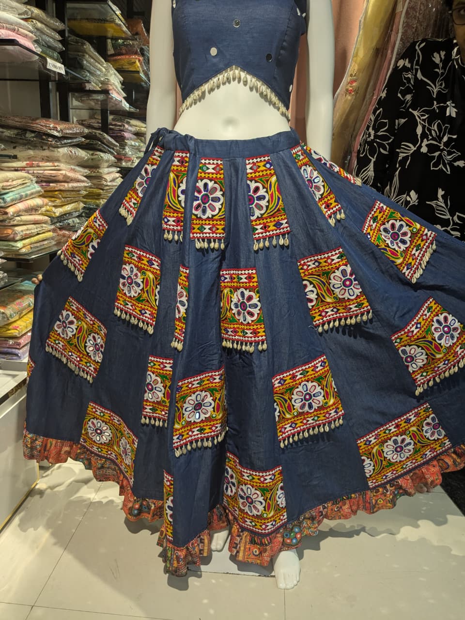 Denim ghagra