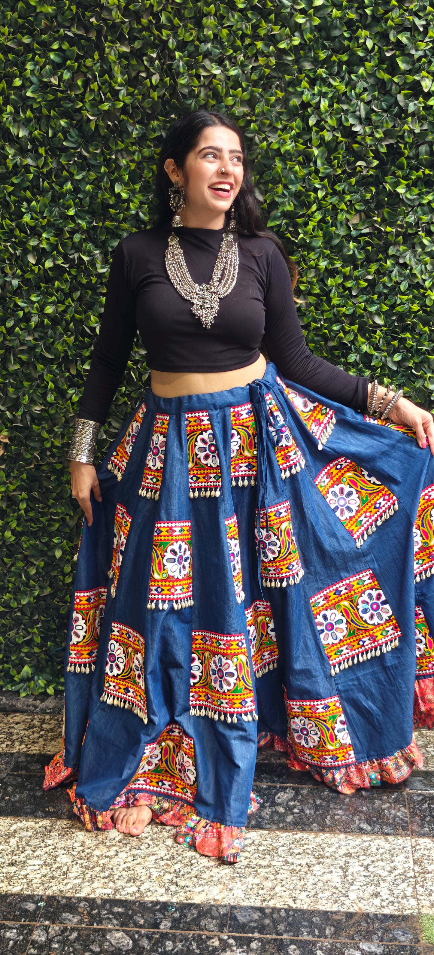 Denim ghagra