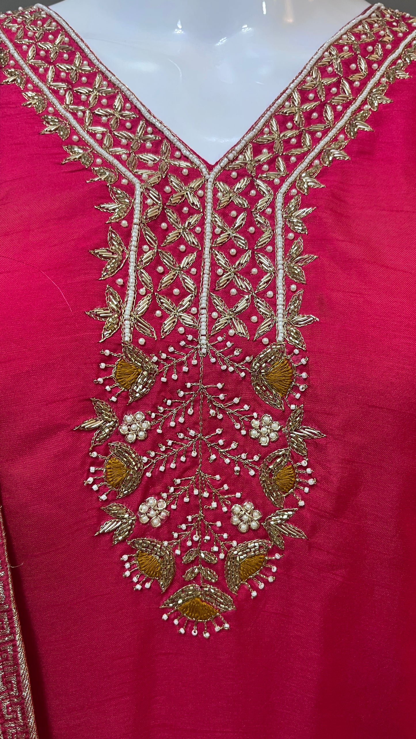3 piece silk suit with banarsi dupatta