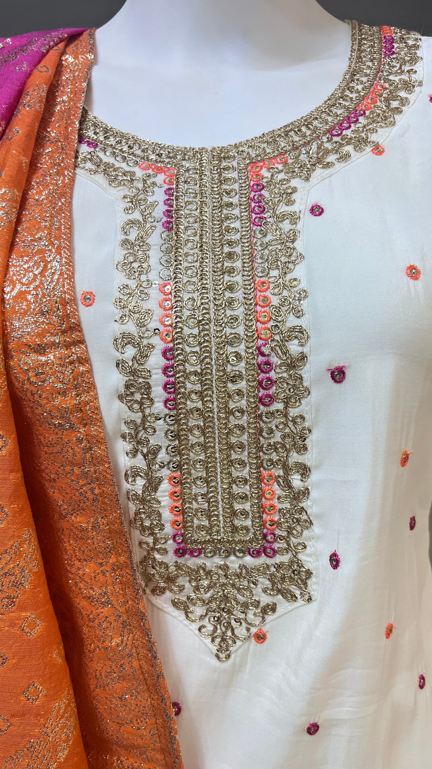 SILK SUIT WITH SHADED DUPATTA