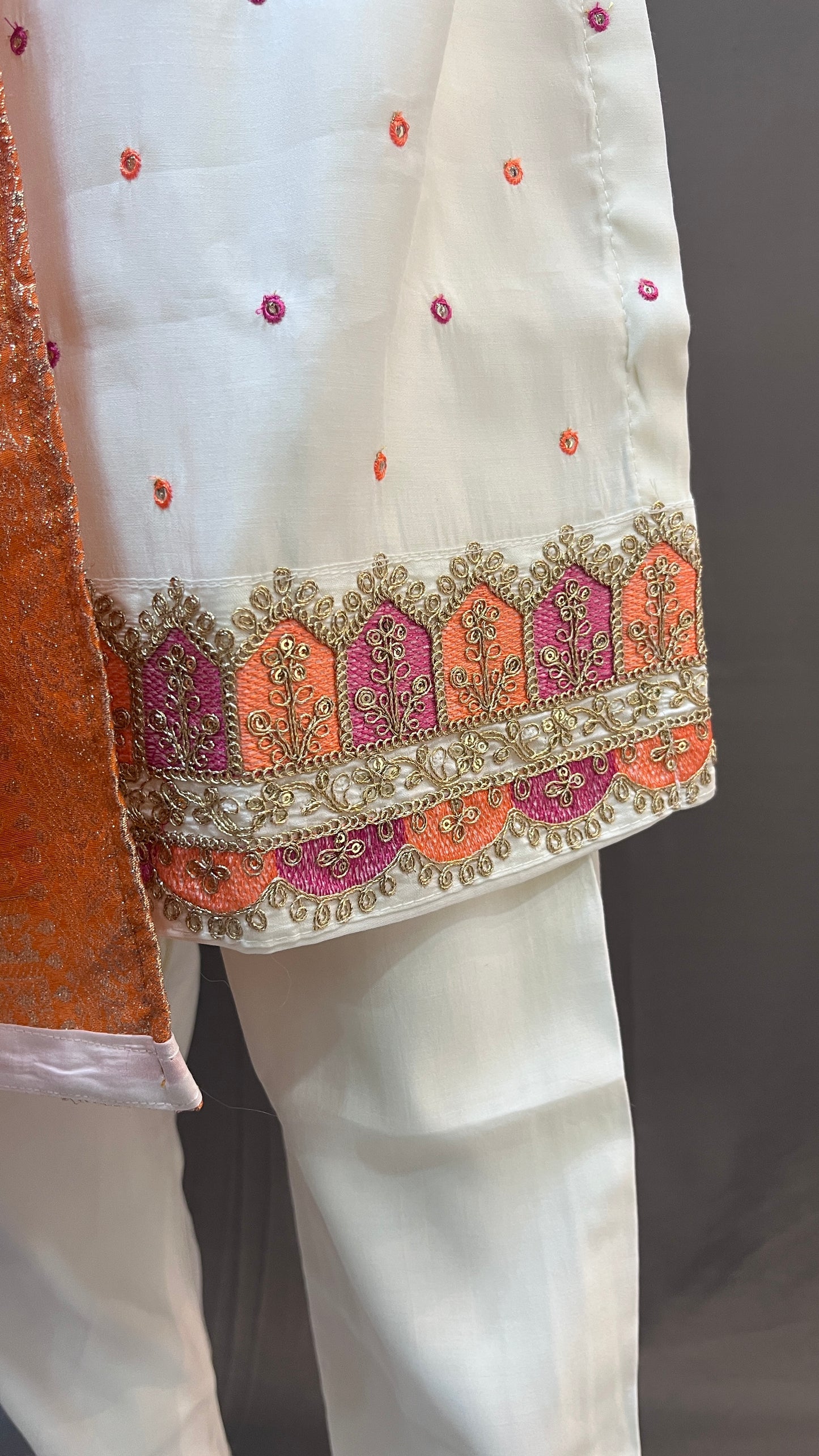 SILK SUIT WITH SHADED DUPATTA