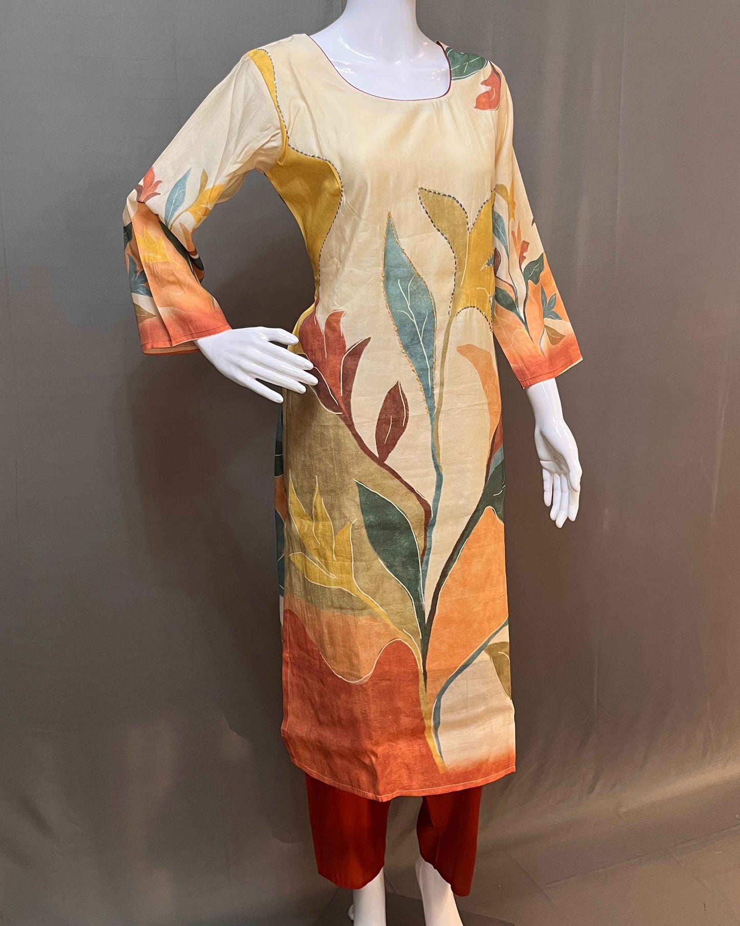 Muslin Digital Print 3 piece suit