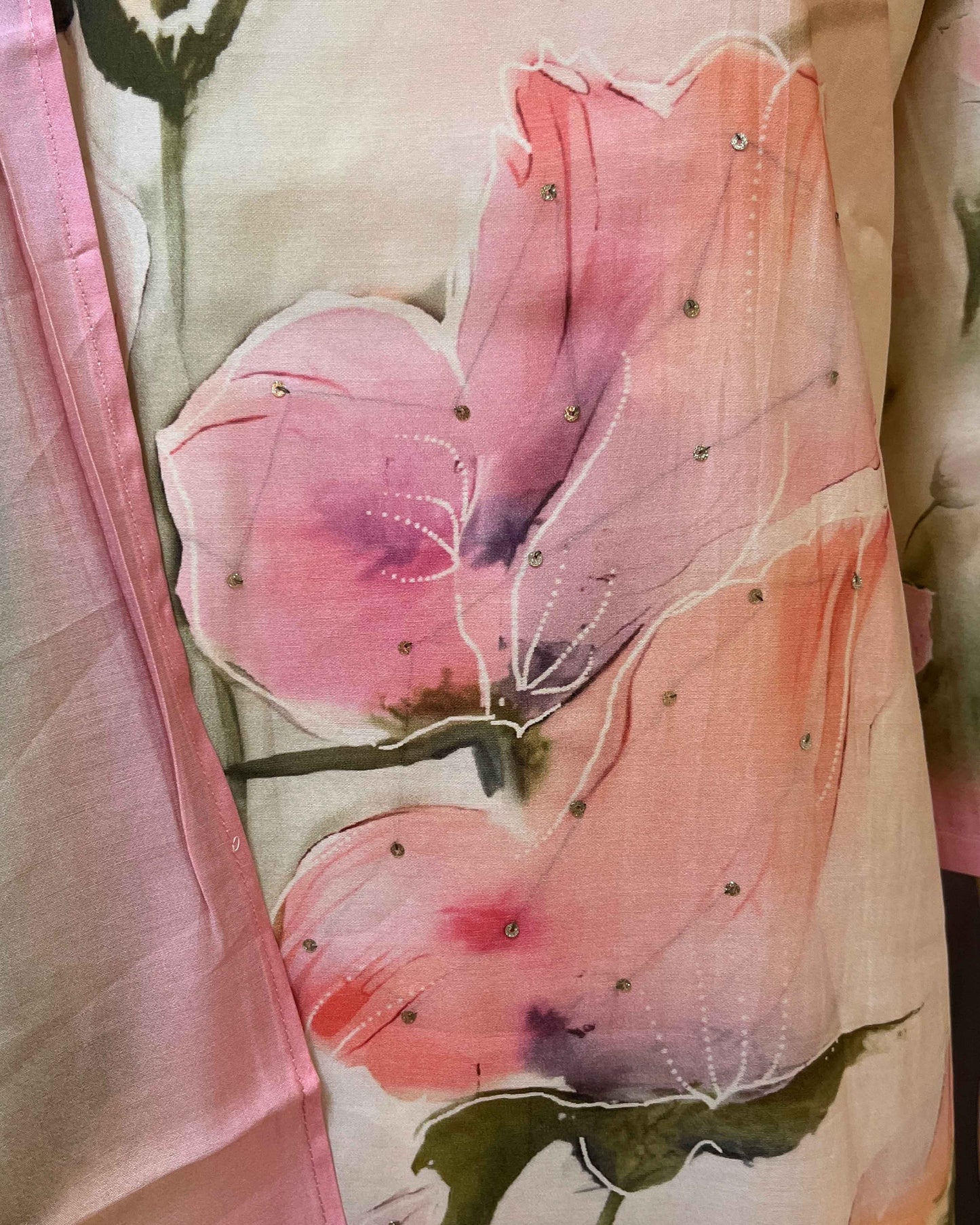Muslin Digital Print 3 piece suit