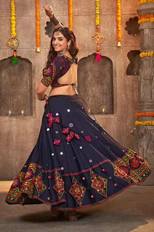 NAVY PINK 3 PIECE LEHENGA SET