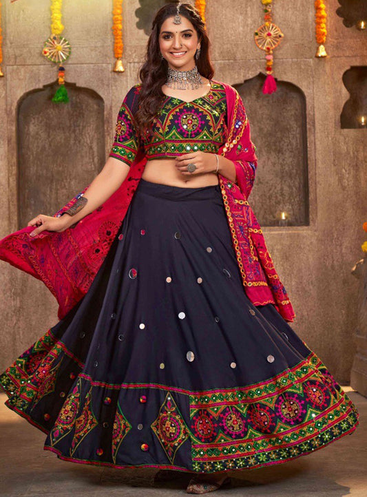 NAVY PINK 3 PIECE LEHENGA SET