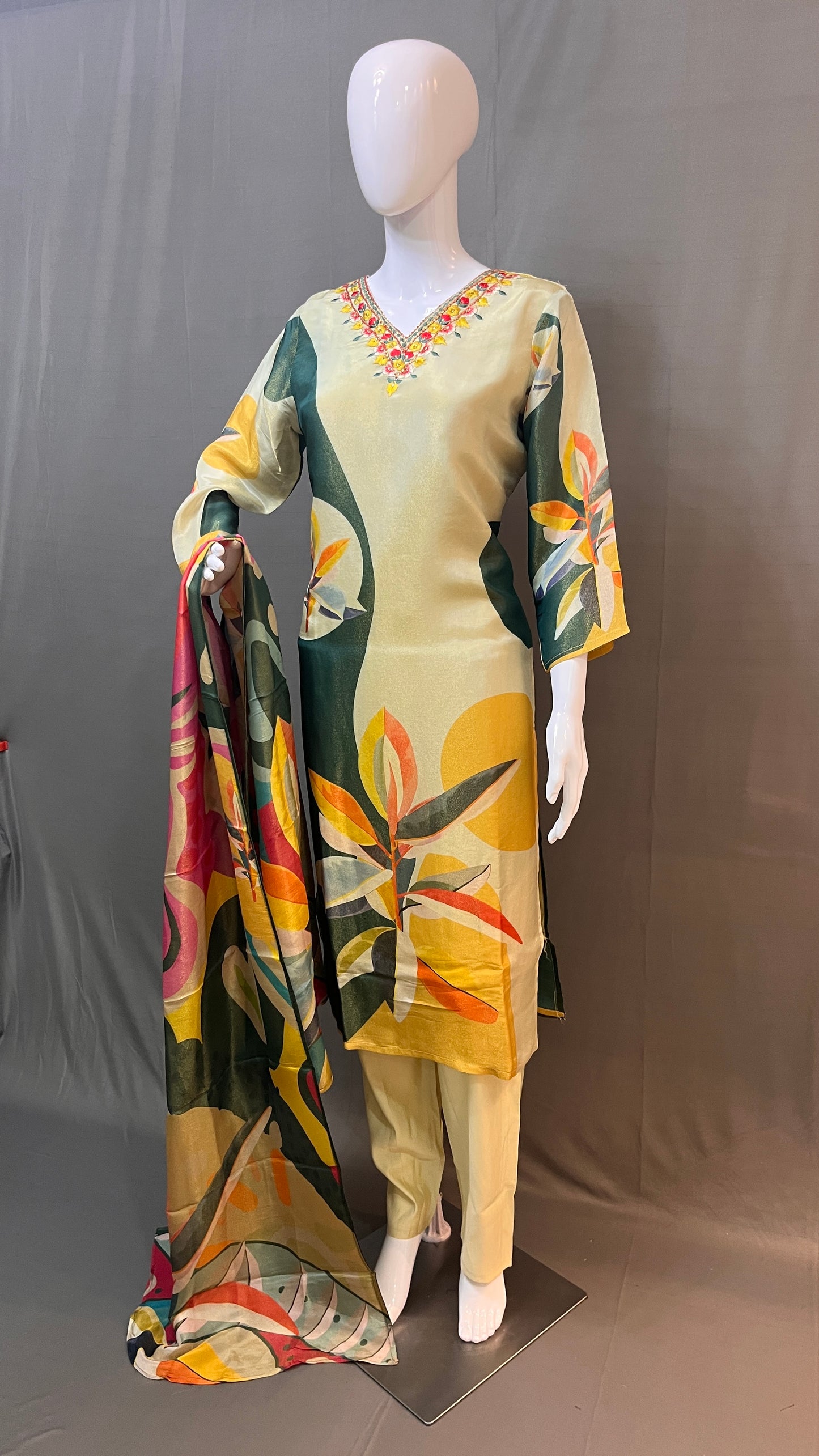 3 piece shimmer tissue suit
