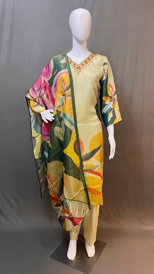 3 piece shimmer tissue suit